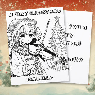 Anime Girl spelar Viola Julfärg Page