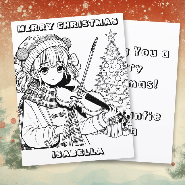 Anime Girl spelar Viola Julfärg Page (Skapare uppladdad)