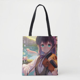 Anime Girl spelar violin Personlig Tygkasse