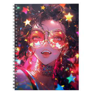 Anime Girl Stars Anteckningsbok