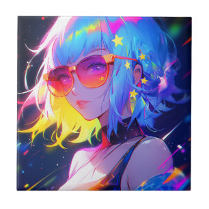 Anime Girl Stars Kakelplatta