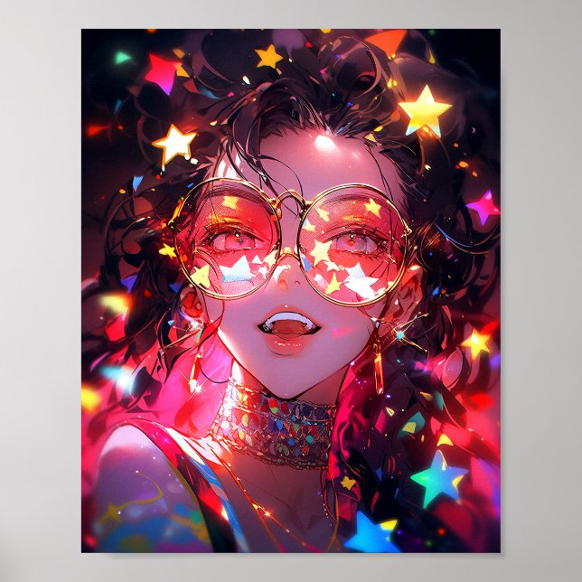 Anime Girl Stars Poster (Framsidan)