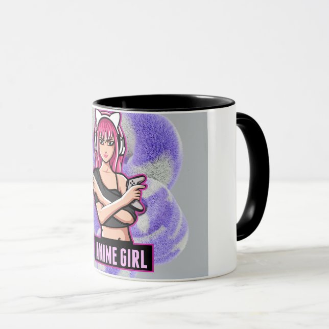 Anime Girl – Stylish Modern Character Design Mugg (Framsida höger)