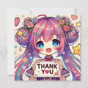 Anime Girl Tack Kort