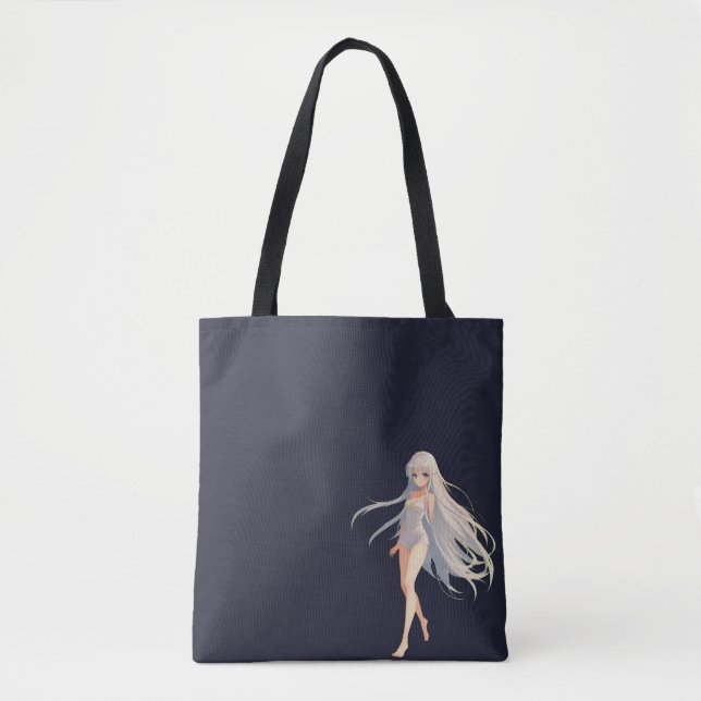 Anime Girl Tote Bag Tygkasse (Framsida)