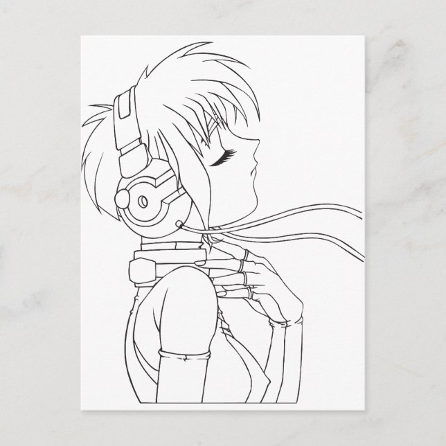 Anime Girl Vykort (Framsida)