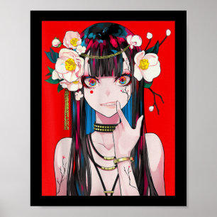 Anime Girl Waifu Japanska Aesthetic Kawaii Otaku Poster
