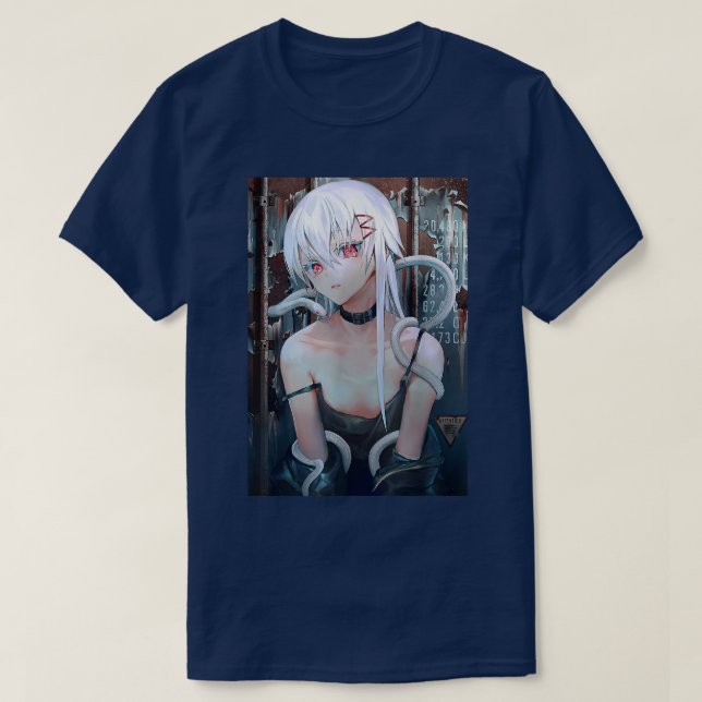 Anime Girl Waifu Snake Aesthetic Japan Otaku T Shirt (Design framsida)
