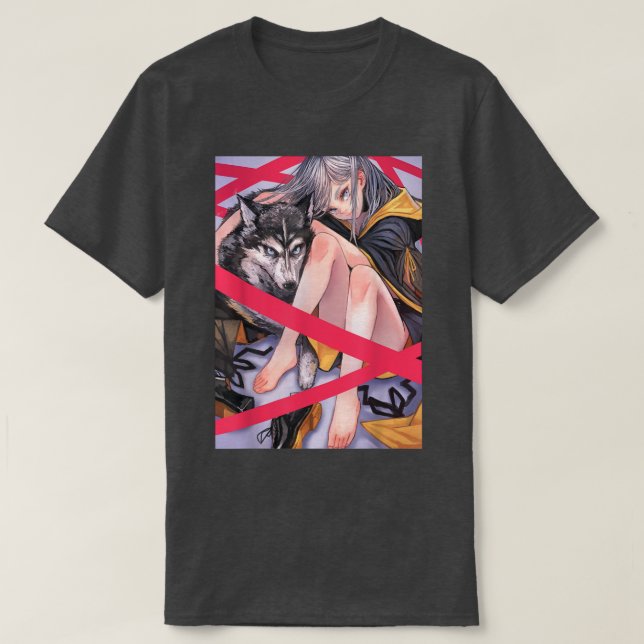 Anime Girl Waifu Varg Aesthetic Japana Otaku T Shirt (Design framsida)