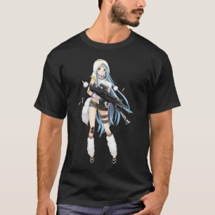 Anime Girl with Gun T Shirt