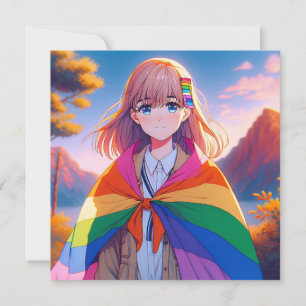 Anime Girl with LGBTQIA+ Cape