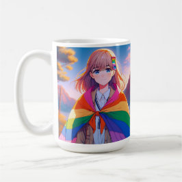 Anime Girl with LGBTQIA+ Cape Kaffemugg