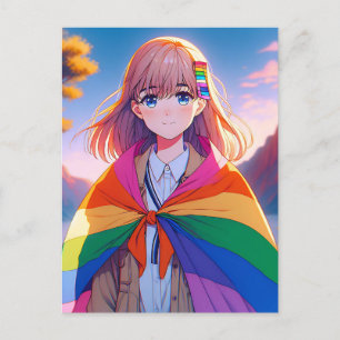 Anime Girl with LGBTQIA+ Cape Vykort