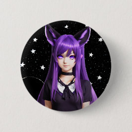 Anime Girl with Lila Hair and Ögon Knapp