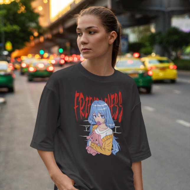 Anime Girl with Rabbit Leksak T Shirt (Skapare uppladdad)