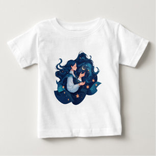 Anime Girl with Stars - Dreamy Cosmic Aesthetic T Shirt