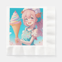 Anime Girl with Whimsical Ice Cream Cone Birthday