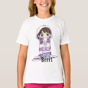 Anime Girl Wrapped in Winter Gear T-shirt