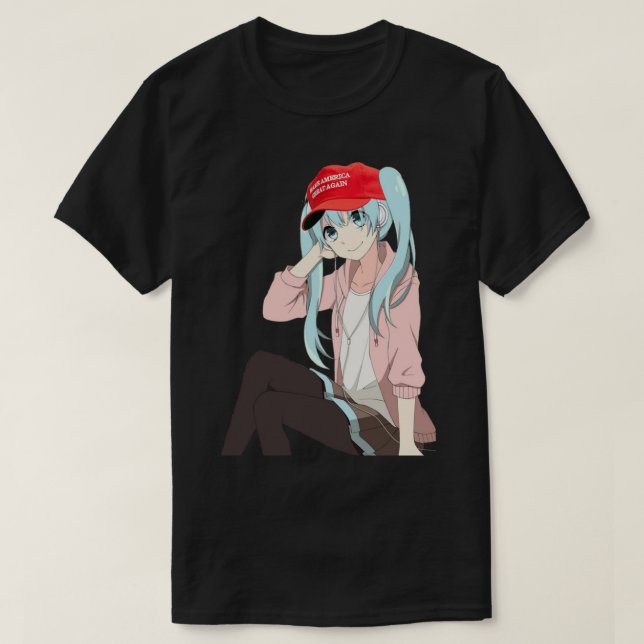Anime Girls for Trump Waifu MEME Sticker T Shirt (Design framsida)
