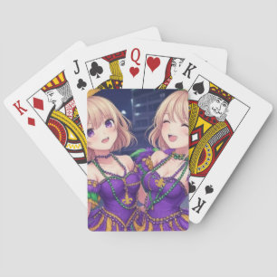 Anime Girls Mardi Gras Casinokort