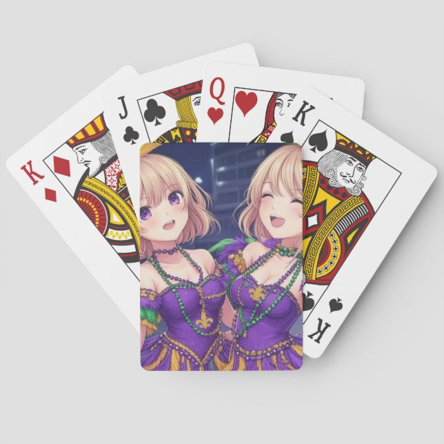 Anime Girls Mardi Gras Casinokort (Baksidan)