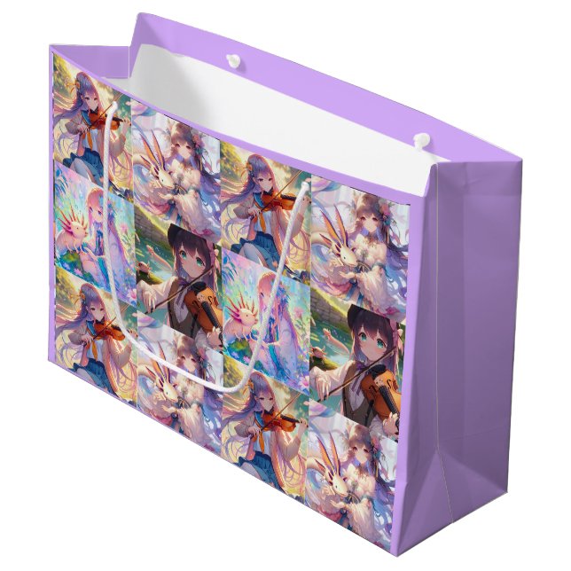 Anime Girls med Violin och Axolotls Birthday (Framsidan Vinklad)