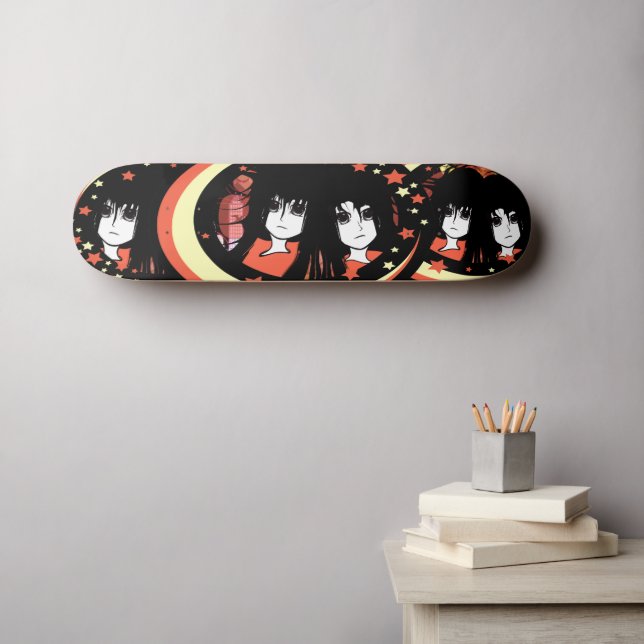 Anime Girls Mini Skateboard Bräda 18,5 Cm (Väggkonst (Horz))