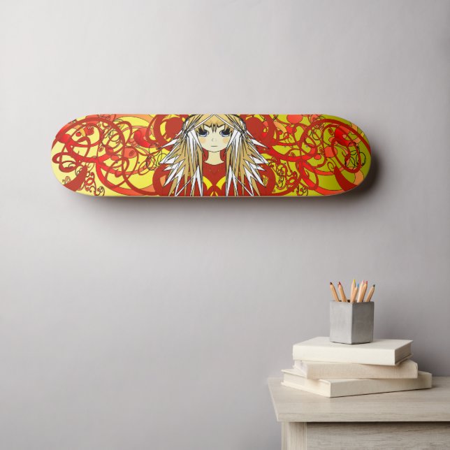 Anime Girls Old School Skateboard Bräda 21,6 Cm (Väggkonst (Horz))