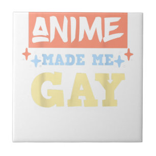Anime gjorde mig till Gay Funny Anime Meme LBGTQ G Kakelplatta
