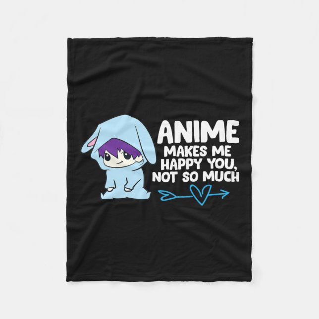 Anime gör mig Lycklig till dig Fleecefilt (Framsidan)