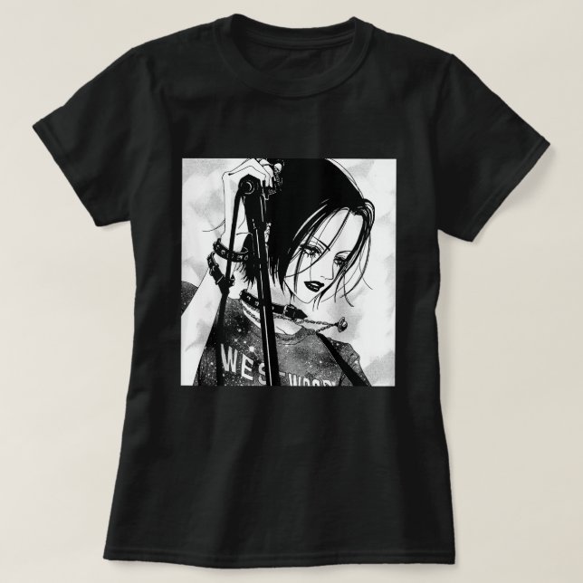 Anime Gothic Girl Aesthetic Waifu Japansk Otaku T Shirt (Design framsida)