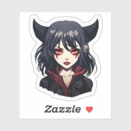 Anime Gothic Girl in Black Klistermärken