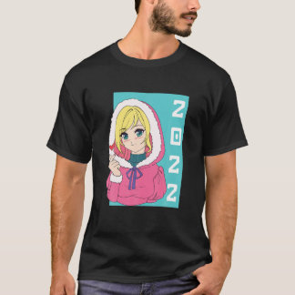 Anime Gott nytt år 2022 Anime Girl Japan Mang T Shirt