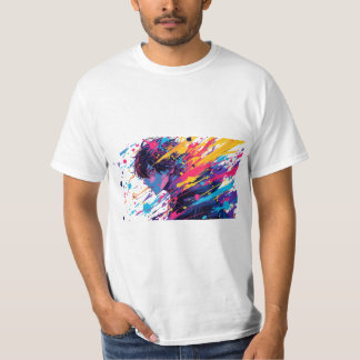 Anime Graffiti Chaos — Color Splash Men Anime Art T Shirt
