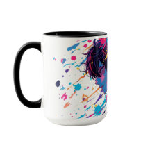 Anime Graffiti Chaos — Färgrik Splash Mugg | Djärv
