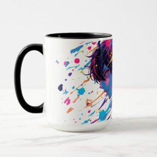 Anime Graffiti Chaos — Färgrik Splash Mugg   Djärv