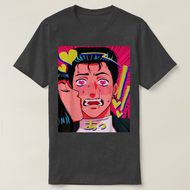 Anime Guy Husbando Waifu Manga Aesthetic Jap T Shirt (Design framsida)