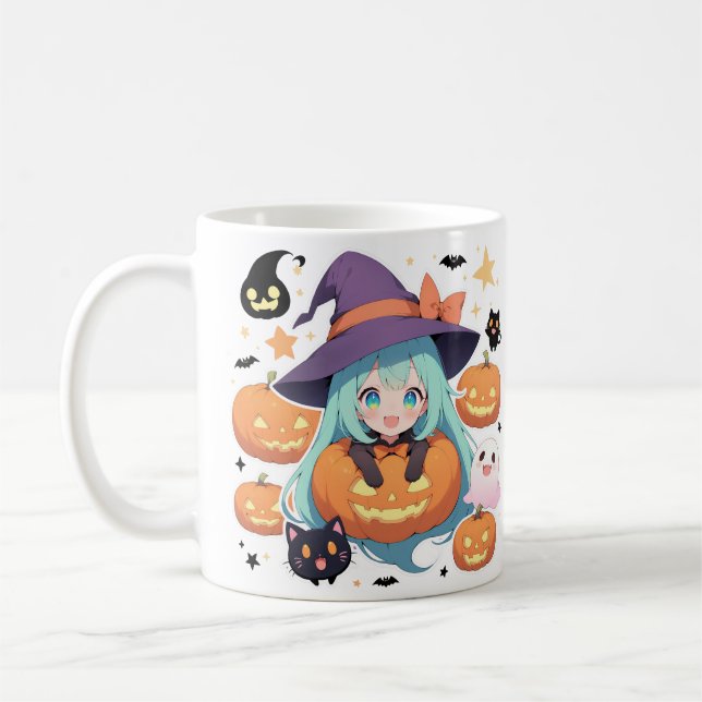 Anime Halloween Kaffemugg (Vänster)