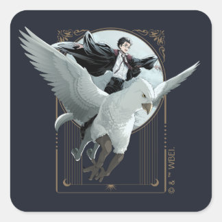 Anime HARRY POTTER™ Flyg med Buckbeak Fyrkantigt Klistermärke