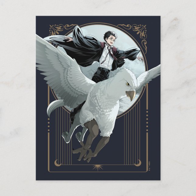 Anime HARRY POTTER™ Flyg med Buckbeak Vykort (Framsida)