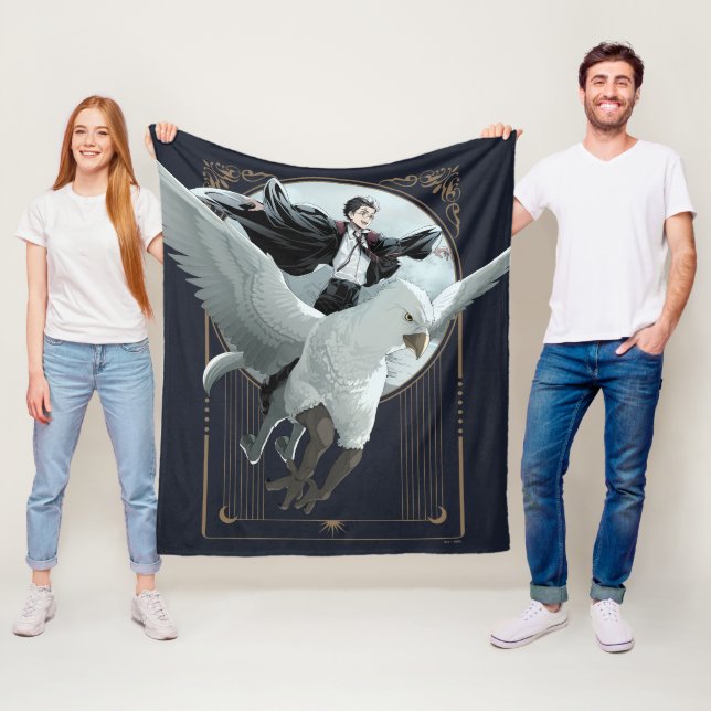 Anime HARRY POTTER™-flygning med Buckbeak Fleecefilt (På plats)