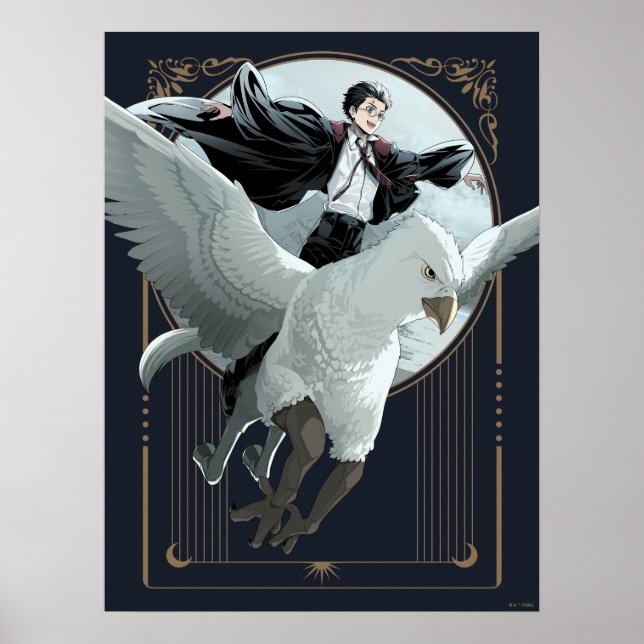 Anime HARRY POTTER™-flygning med Buckbeak Poster (Framsidan)