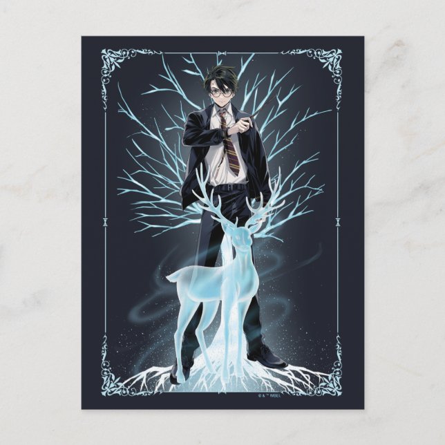Anime HARRY POTTER™ Hjort Patronus Vykort (Framsida)