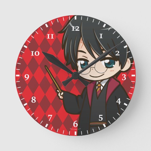 Anime Harry Potter Rund Klocka (Framsida)
