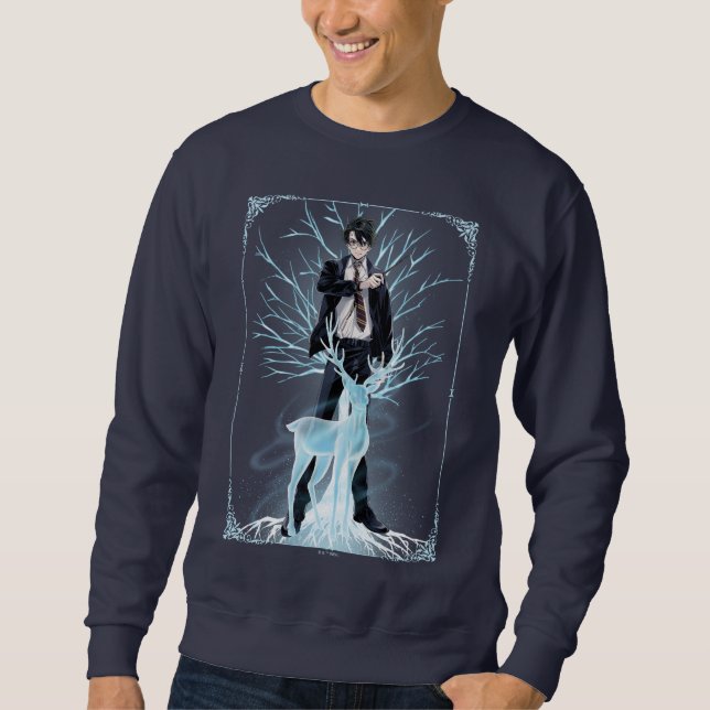 Anime HARRY POTTER™ Stag Patronus Lång Ärmad Tröja (Framsida)