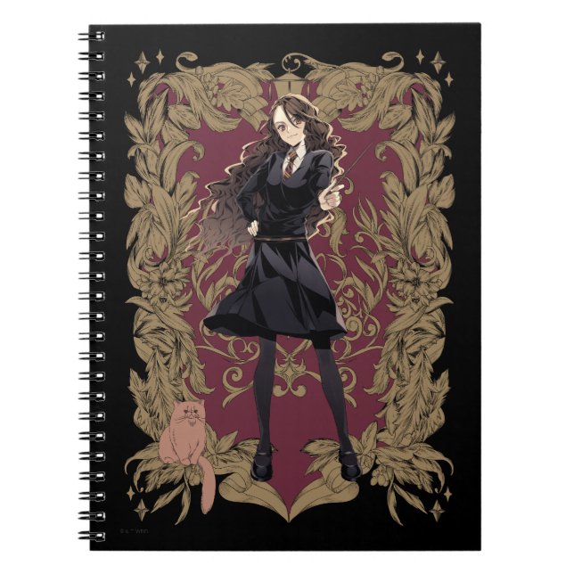 Anime Hermione Granger Ornate Ram Anteckningsbok (Framsidan)