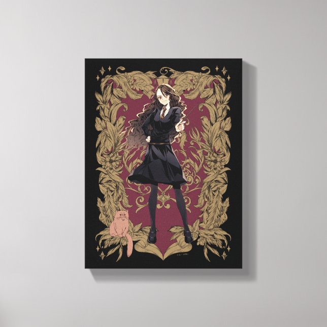 Anime Hermione Granger Ornate Ram Canvastryck (Framsida)
