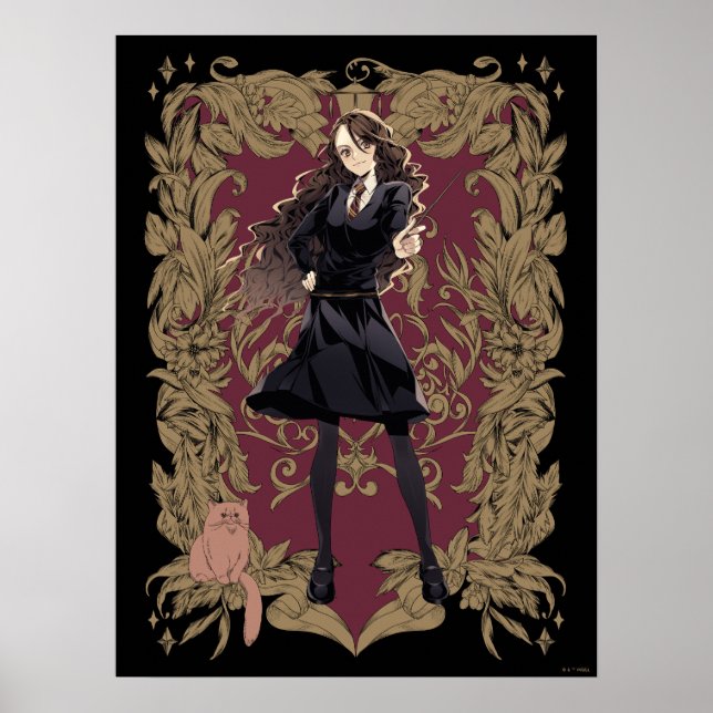 Anime Hermione Granger prydnadsram Poster (Framsidan)