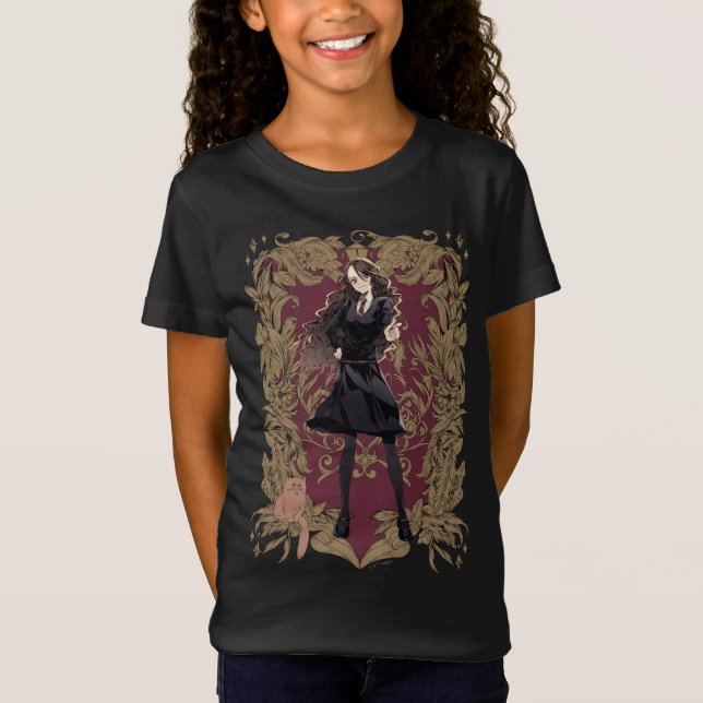 Anime Hermione Granger utsmyckad ram T Shirt (Framsida)