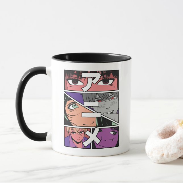 Anime Heroes & Japanska Kanji for Anime Mugg (Med munk)